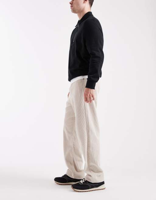 Jack & Jones – Alex – Kremowe sztruksowe spodnie baggy, 3 z 5