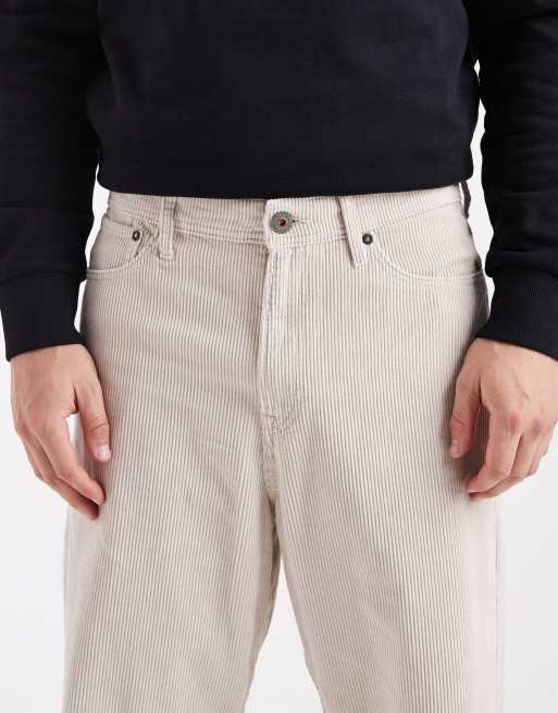 Jack & Jones – Alex – Kremowe sztruksowe spodnie baggy, 5 z 5