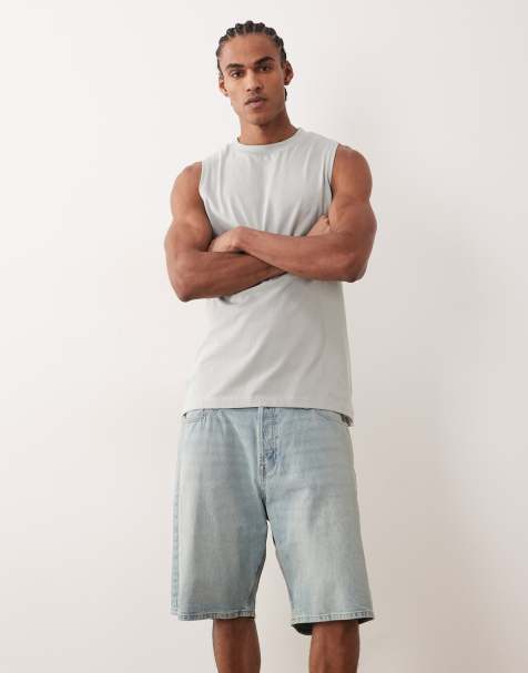 Jack & Jones – Alex – Ljusblå, baggy jeansshorts - view 1