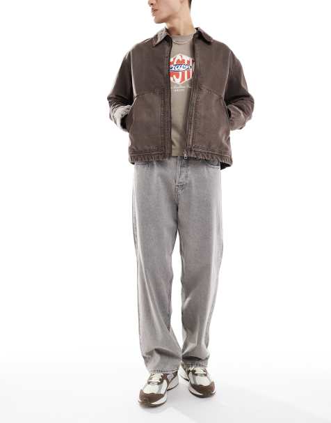 Jack & Jones – Alex – Ljusgrå, baggy jeans med tvättad finish - view 1