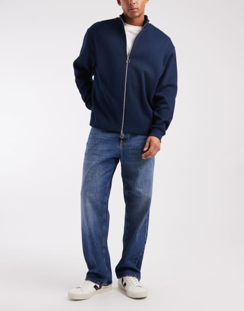 Jack & Jones – Alex – Mellanblå baggy jeans - view 1