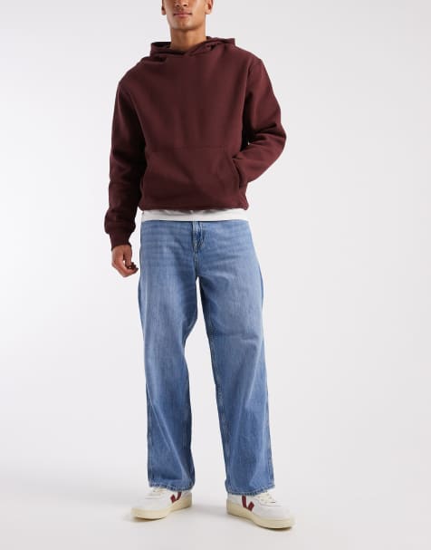 Jack & Jones - Alex - Mellemblå posede jeans med arbejderdetaljer - view 1