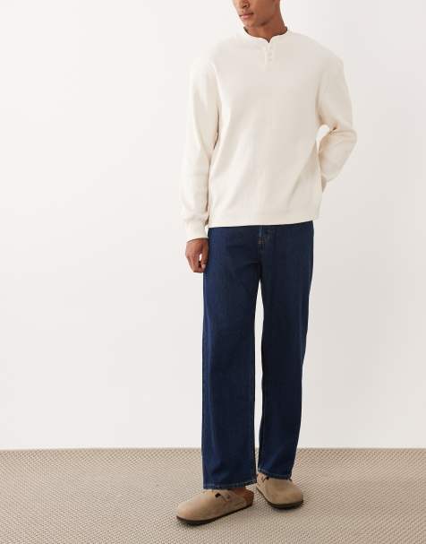 Jack & Jones Alex baggy fit jeans in mid blue