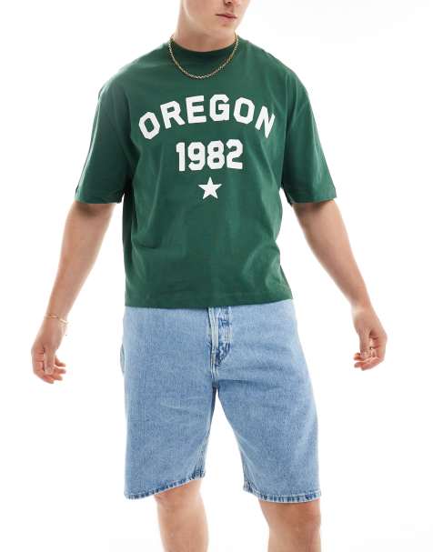 Jack & Jones – Alex – Niebieskie luźne szorty jeansowe - view 1