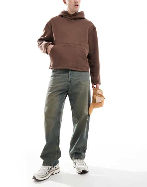 Jack & Jones Alex baggy fit jeans in blue green wash