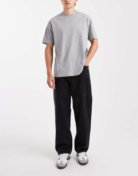 Jack & Jones – Alex – Obszerne czarne jeansy z efektem sprania - view 1