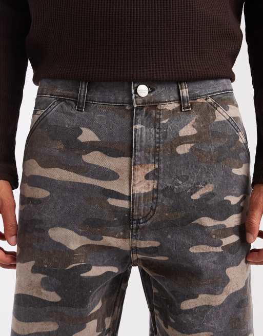 Jack & Jones – Alex – Obszerne spodnie w stylu roboczym w kolorowy wzór moro, 4 z 5