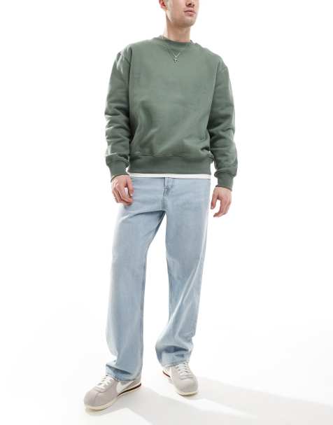 Jack & Jones Alex baggy rigid jeans in light blue wash