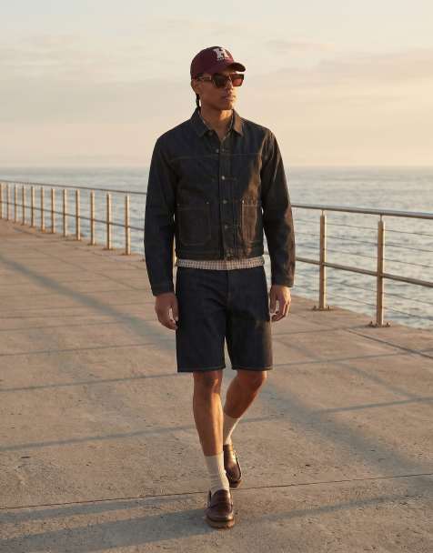 Jack & Jones – Alex – Otvättade jeansshorts med kontrastfärgade sömmar - view 1