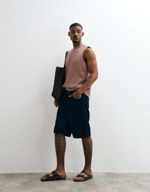 Jack & Jones - Alex - Pantaloncini ampi blu scuro con cuciture a contrasto, 4 di 5