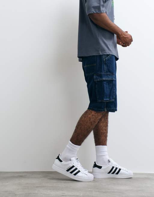 Jack & Jones Alex short cargo baggy en denim bleu clair, 3 de 5