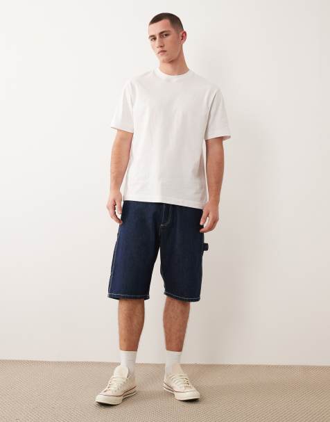 Jack & Jones - Alex - Short en jean baggy style charpentier - Bleu foncé - view 1