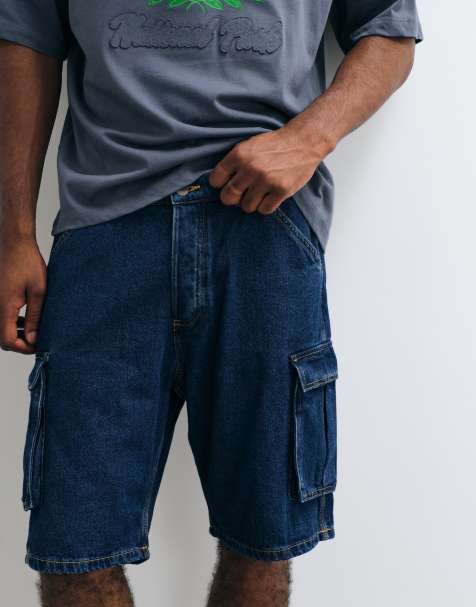 Jack & Jones Alex shorts cargo in denim baggy azzurro chiaro - view 1