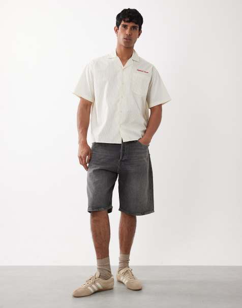 Jack & Jones - Alex - Sorte forvaskede og baggy denimshorts - view 1