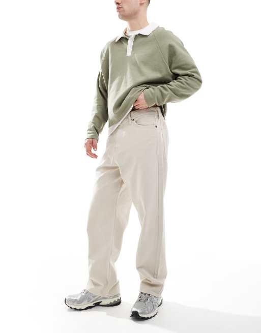 Jack & Jones – Alex – Spodnie o szerokim kroju w kolorze ecru, 3 z 5