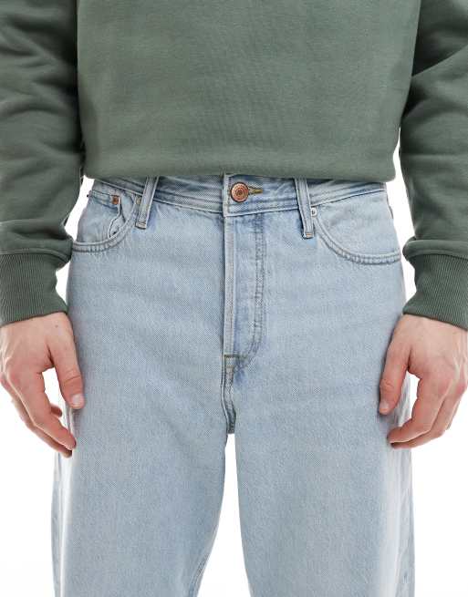Jack & Jones - Alex - Stugge baggy jeans in lichtblauwe wassing, 4 van 5