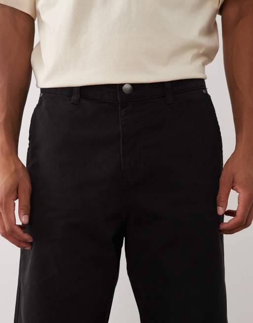 Jack & Jones – Alex – Svarta, baggy arbetsbyxor med påsydd logga, 4 av 5