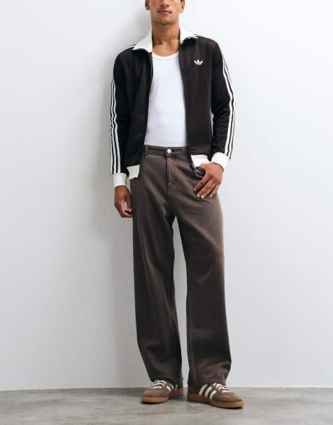 Jack & Jones Alex twill worker pants in washed brown - view 1