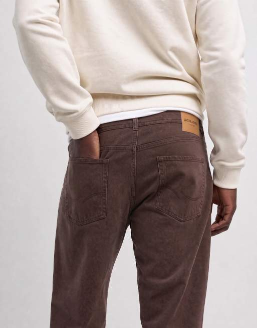 Jack & Jones Alex twill worker pants in washed brown, 8 of 10