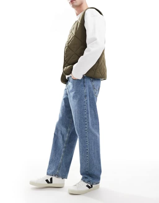 Jack & Jones - Alex - Vasket mellemblå posede jeans, 3 af 5