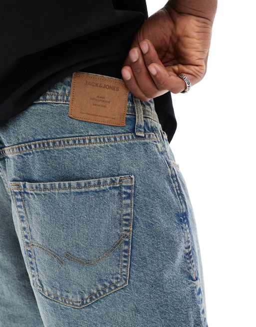 Jack & Jones – Alex – Vintageblå, tvättad jeansshorts med baggy-passform, 5 av 5