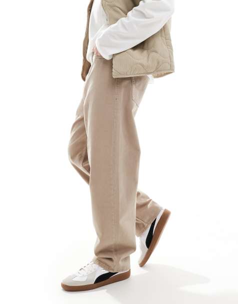 Jack & Jones – Alex – Weit geschnittene Hose in Beige - view 1