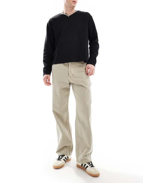 Jack & Jones – Alex – Weite Carpenter-Jeans in hellgrauer Waschung - view 1
