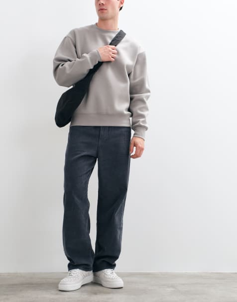 Jack & Jones – Alex – Weite Cordhose in Dunkelgrau - view 1