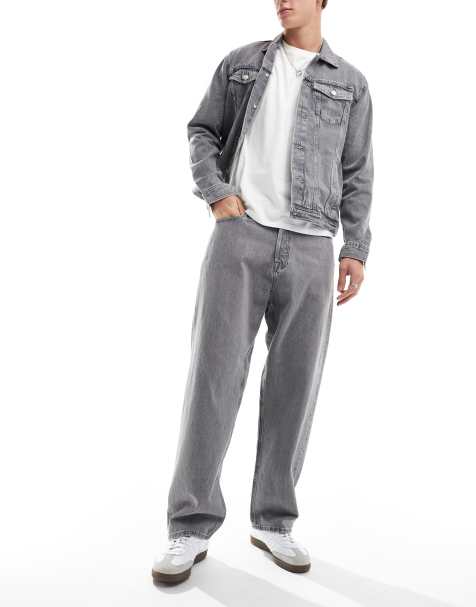 Jack & Jones – Alex – Weite Jeans in Grau - view 1