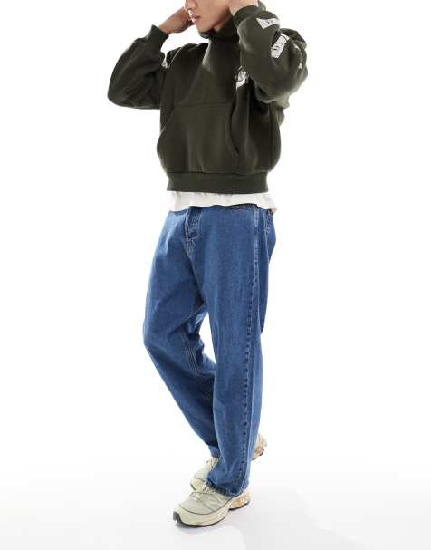 Jack & Jones – Alex – Weite Jeans in mittelblauer Waschung - view 1
