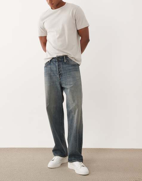 Jack & Jones – Alex – Weite Jeans in mittelblauer Waschung - view 1