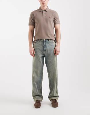 Alex - Weite Jeans in verwaschenem Blau getönt mit Taschendetail Blau W30 L30