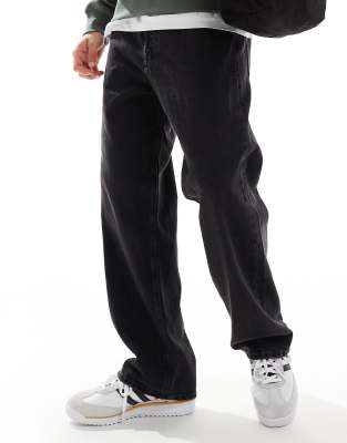 Alex - Weite Jeans in verwaschenem Schwarz Schwarz W27 L32