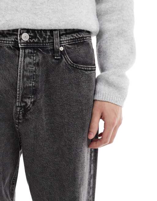 Jack & Jones – Alex – Weite Jeans in verwaschenem Schwarz , 4 von 5