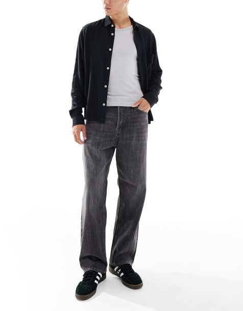 Jack & Jones – Alex – Weite Jeans in verwaschenem Schwarz - view 1