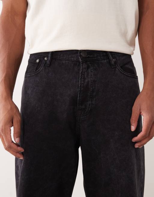 Jack & Jones – Alex – Weite Jeans mit Acid-Waschung in Schwarz, 5 von 5
