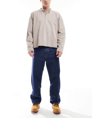 Alex - Weite Jeans ohne Stretchanteil in mittelblauer Waschung Blau W32 L30