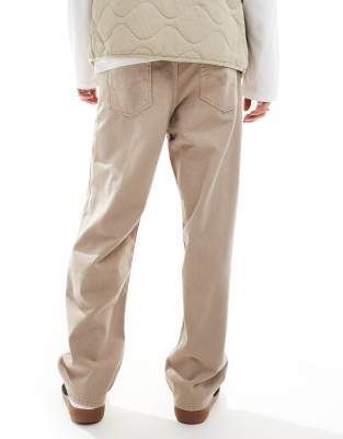 Jack & Jones Alex Wide Fit Pants In Neutral