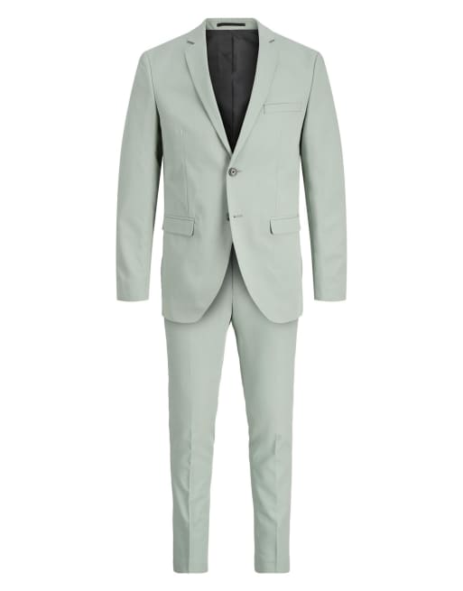 Jack & Jones americana de botonadura sencilla y pantalón de traje en verde iceberg, 7 de 7