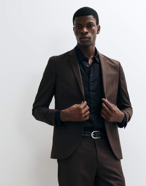 Jack & Jones - americana de traje slim fit en marrón oscuro - view 1