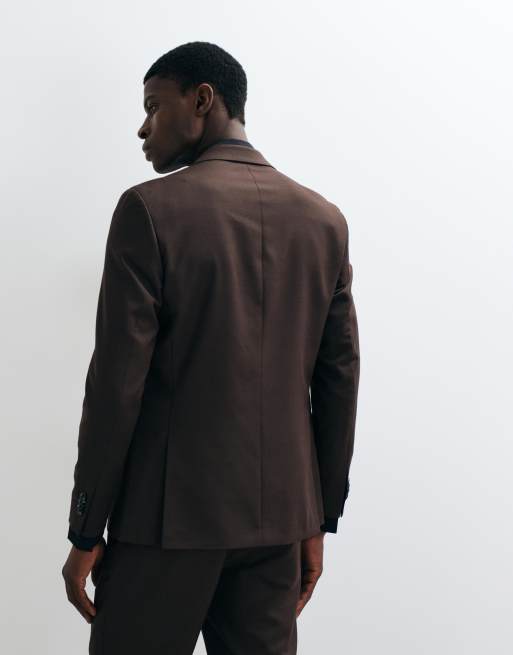 Jack & Jones - americana de traje slim fit en marrón oscuro, 5 de 5