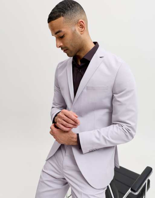 Jack & Jones - americana de un botón en gris bruma, 6 de 7