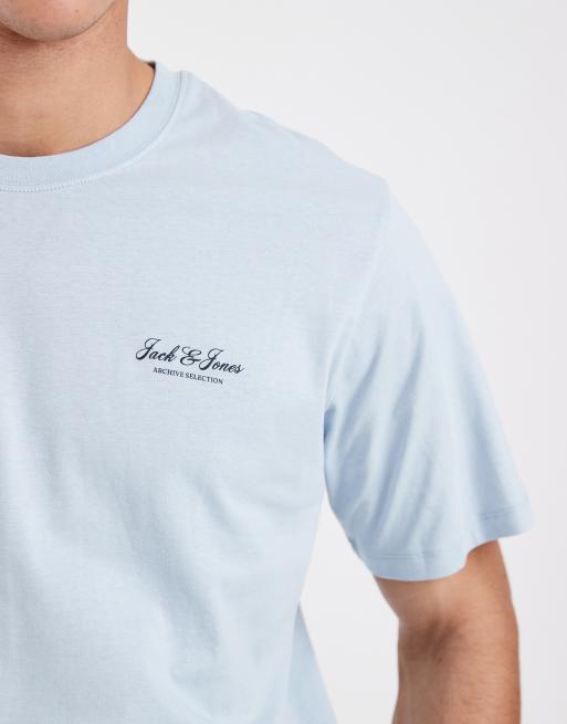 Jack & Jones - Archive - T-shirt met logo in lichtblauw, 5 van 5