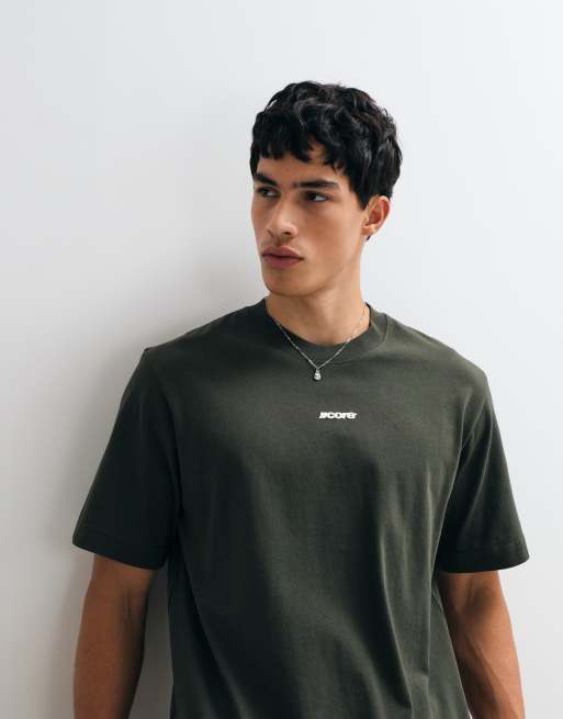 Jack & Jones athletic club script backprint t-shirt in green, 4 of 5