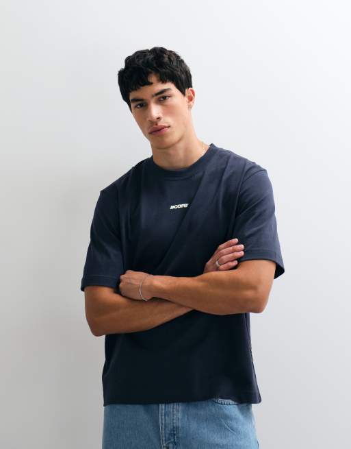 Jack & Jones athletic club script t-shirt med ryggtryck i petrolblått, 2 av 5