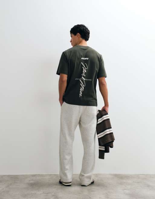 Jack & Jones athletic club script t-shirt med rygprint i grøn, 3 af 5