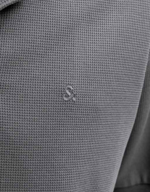 Jack & Jones Austin polo en jersey coupe standard à manches courtes stretch brodé gris, 4 de 7