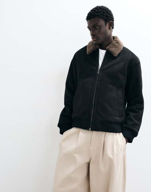 Jack & Jones aviator bomber jacket in black, 2 of 5
