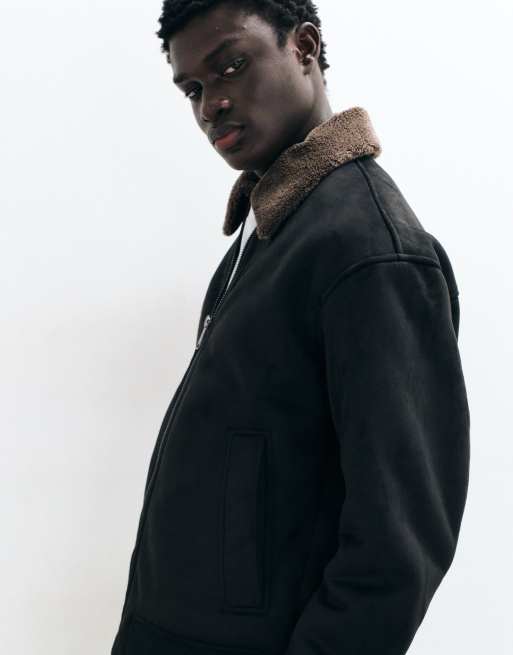 Jack & Jones aviator bomber jacket in black, 4 of 5