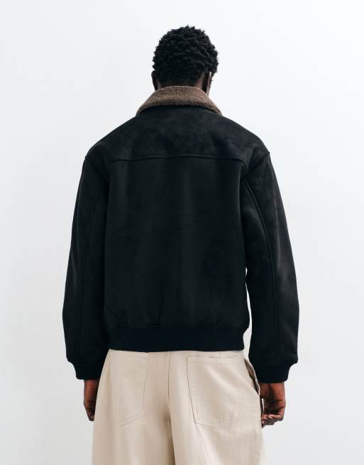 Jack & Jones aviator bomber jacket in black, 5 of 5